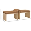 Meridian Furniture Delphine Cognac Vegan Leather Bench