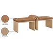 Meridian Furniture Delphine Cognac Vegan Leather Bench