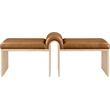 Meridian Furniture Delphine Cognac Vegan Leather Bench