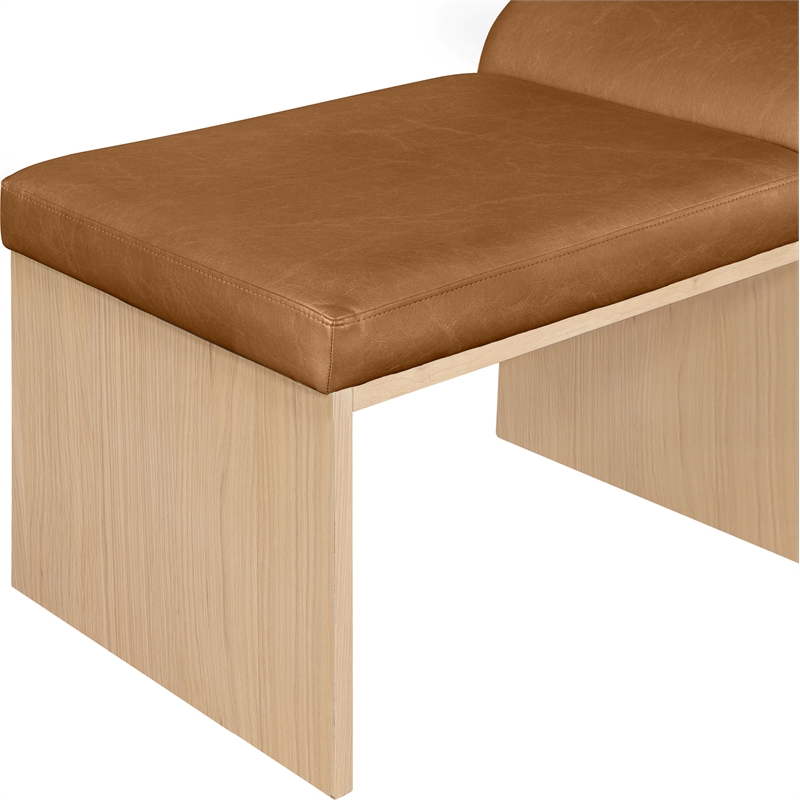 Meridian Furniture Delphine Cognac Vegan Leather Bench