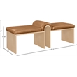 Meridian Furniture Delphine Cognac Vegan Leather Bench