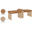 Meridian Furniture Delphine Cognac Vegan Leather Bench