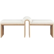 Meridian Furniture Delphine Cream Vegan Leather Bench