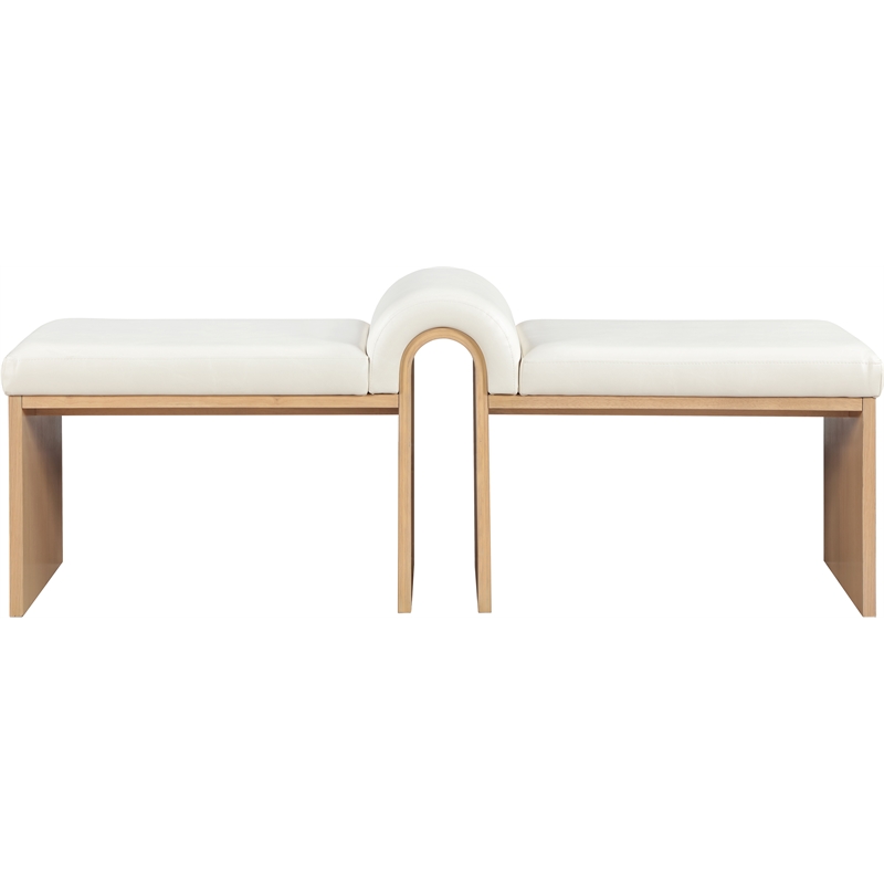 Meridian Furniture Delphine Cream Vegan Leather Bench