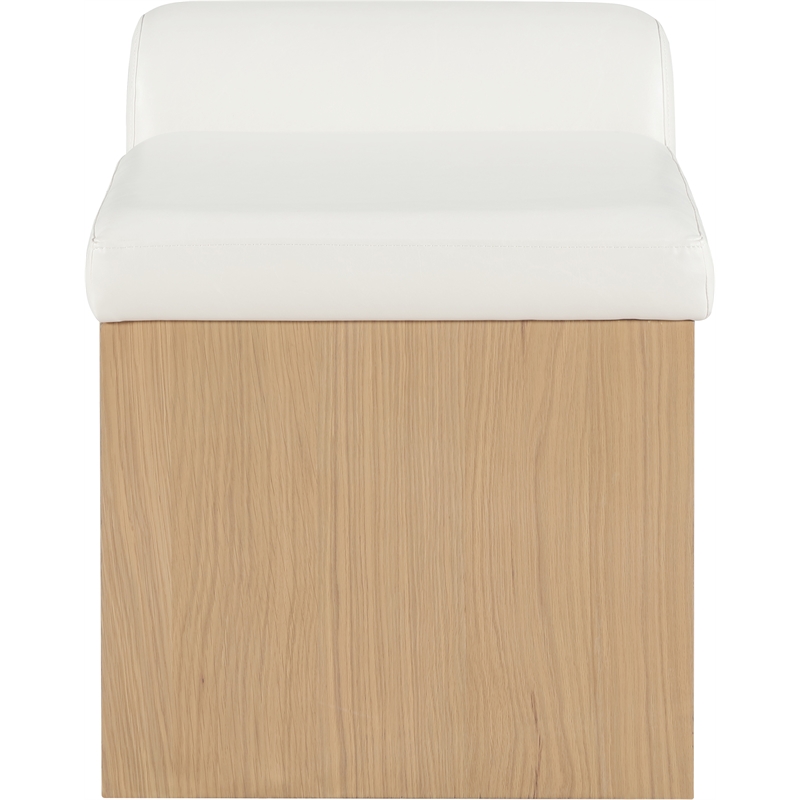 Meridian Furniture Delphine Cream Vegan Leather Bench