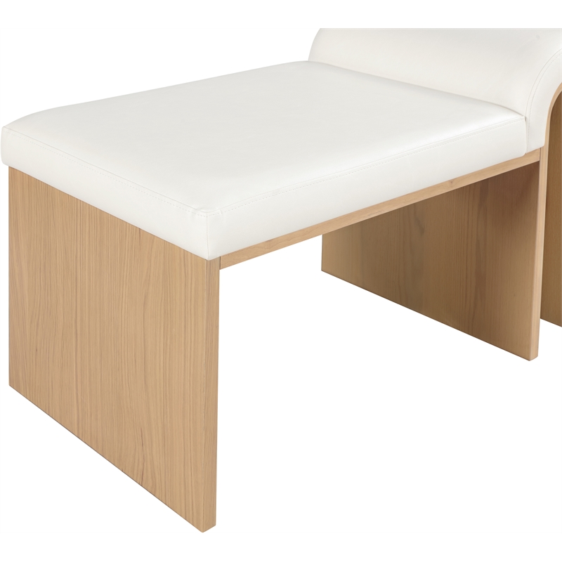 Meridian Furniture Delphine Cream Vegan Leather Bench