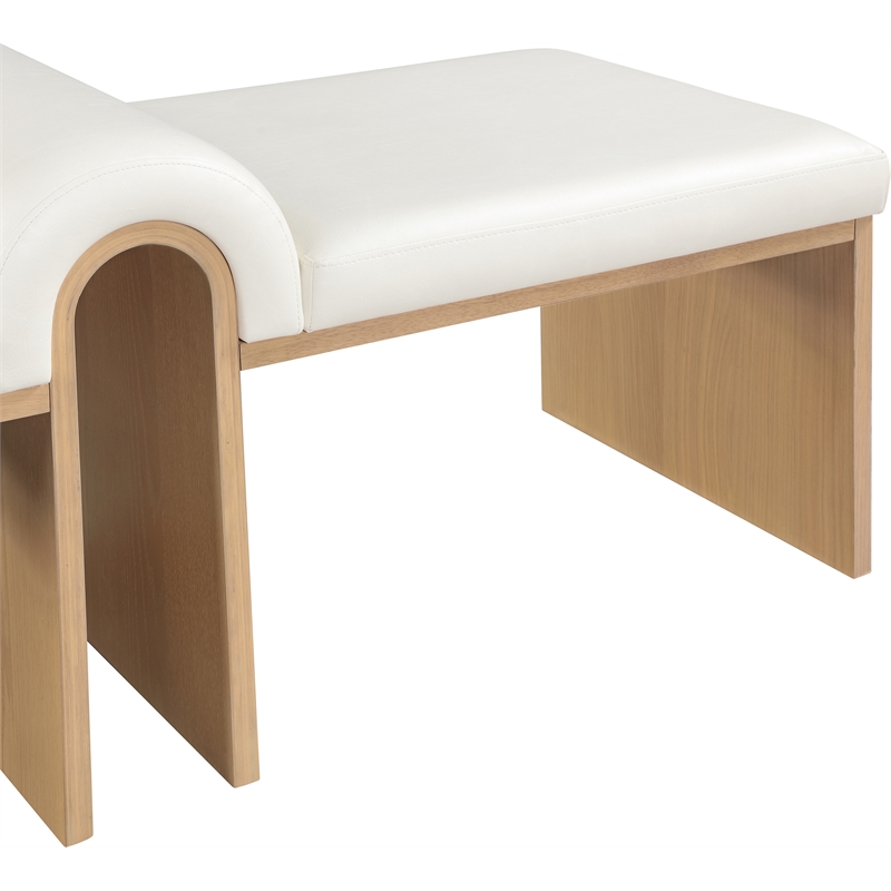 Meridian Furniture Delphine Cream Vegan Leather Bench