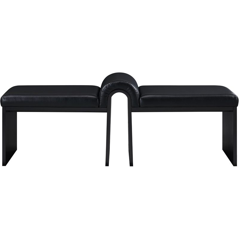 Meridian Furniture Delphine Black Vegan Leather Bench