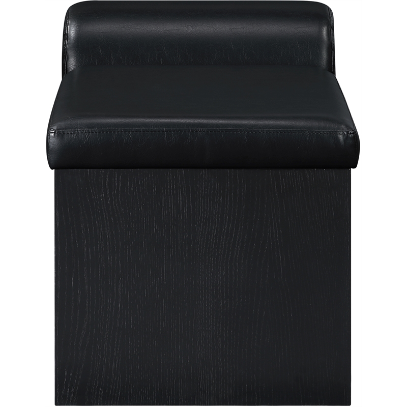 Meridian Furniture Delphine Black Vegan Leather Bench
