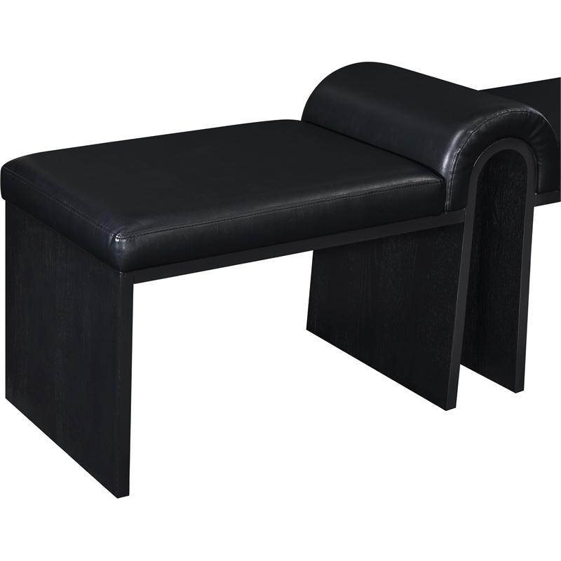 Meridian Furniture Delphine Black Vegan Leather Bench