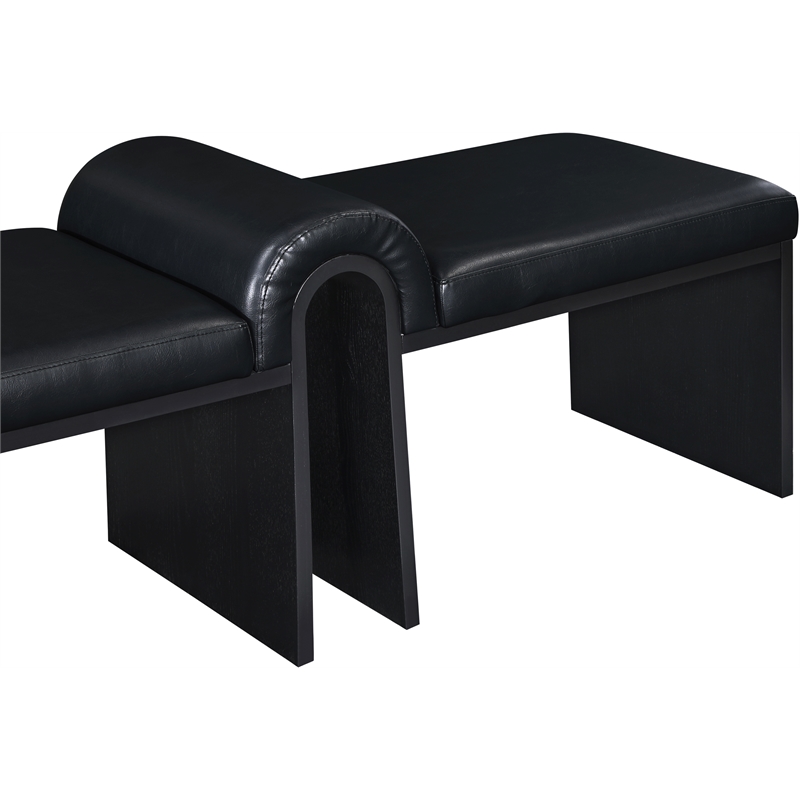 Meridian Furniture Delphine Black Vegan Leather Bench