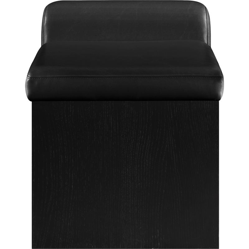 Meridian Furniture Delphine Black Vegan Leather Bench