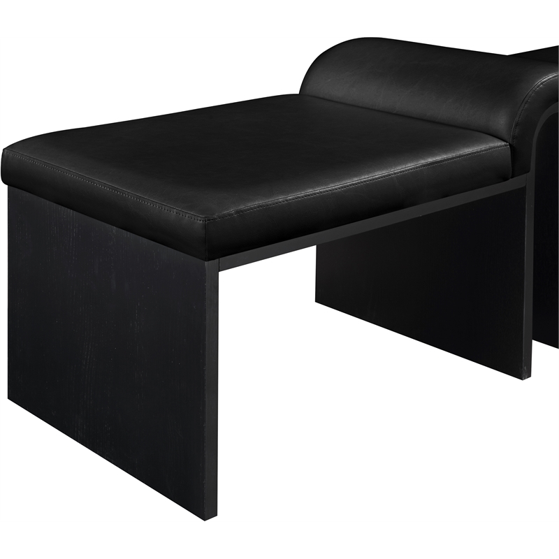 Meridian Furniture Delphine Black Vegan Leather Bench