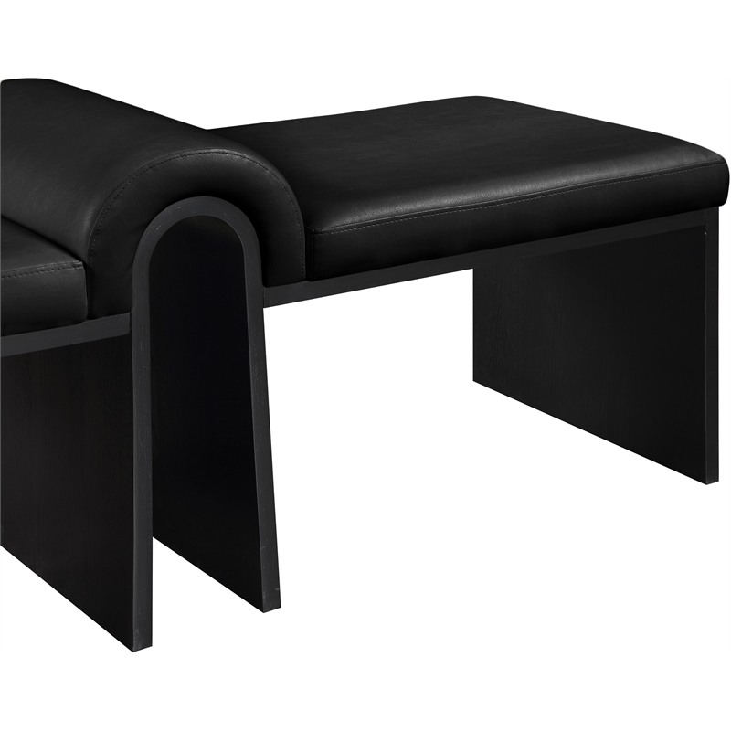 Meridian Furniture Delphine Black Vegan Leather Bench