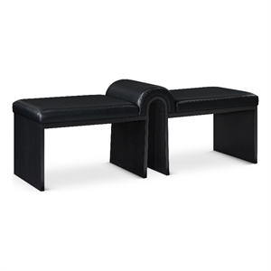 Meridian Furniture Delphine Black Vegan Leather Bench