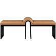Meridian Furniture Delphine Cognac Vegan Leather Bench