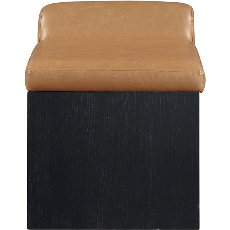 Meridian Furniture Delphine Cognac Vegan Leather Bench