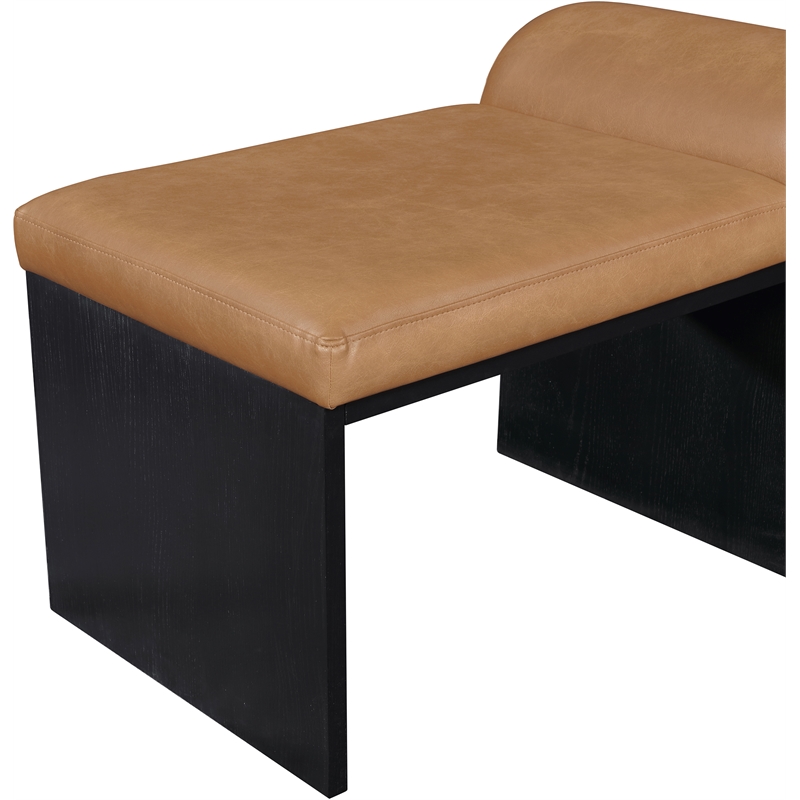 Meridian Furniture Delphine Cognac Vegan Leather Bench