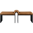 Meridian Furniture Delphine Cognac Vegan Leather Bench