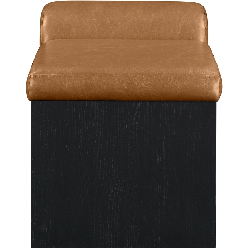 Meridian Furniture Delphine Cognac Vegan Leather Bench