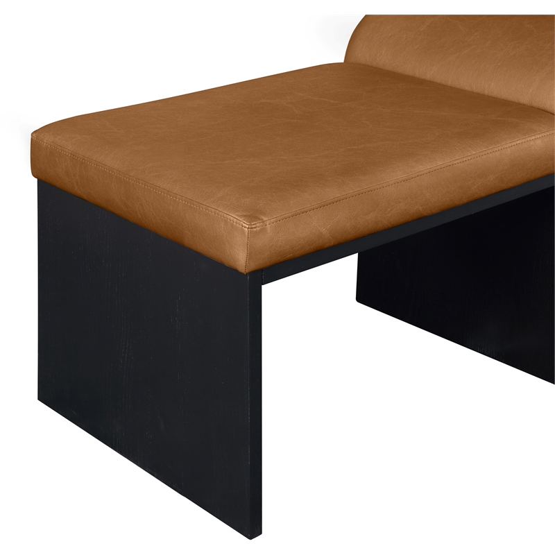 Meridian Furniture Delphine Cognac Vegan Leather Bench