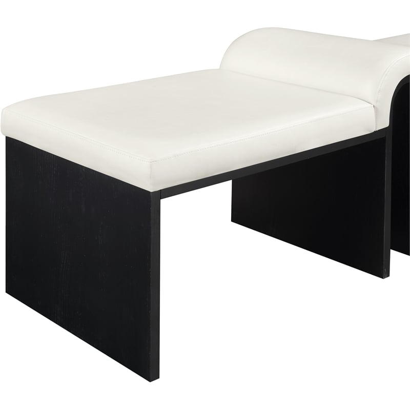 Meridian Furniture Delphine Cream Vegan Leather Bench