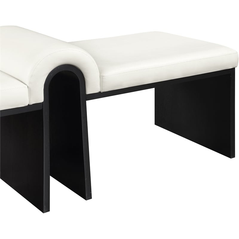 Meridian Furniture Delphine Cream Vegan Leather Bench