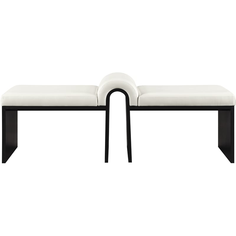 Meridian Furniture Delphine Cream Vegan Leather Bench