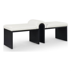 Meridian Furniture Delphine Cream Vegan Leather Bench