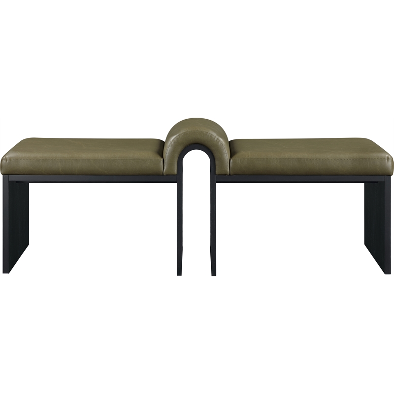 Meridian Furniture Delphine Olive Vegan Leather Bench