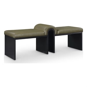Meridian Furniture Delphine Olive Vegan Leather Bench