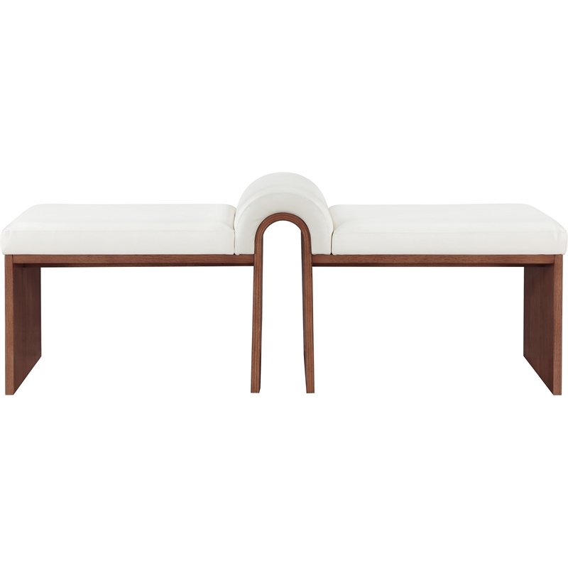 Meridian Furniture Delphine Cream Vegan Leather Bench