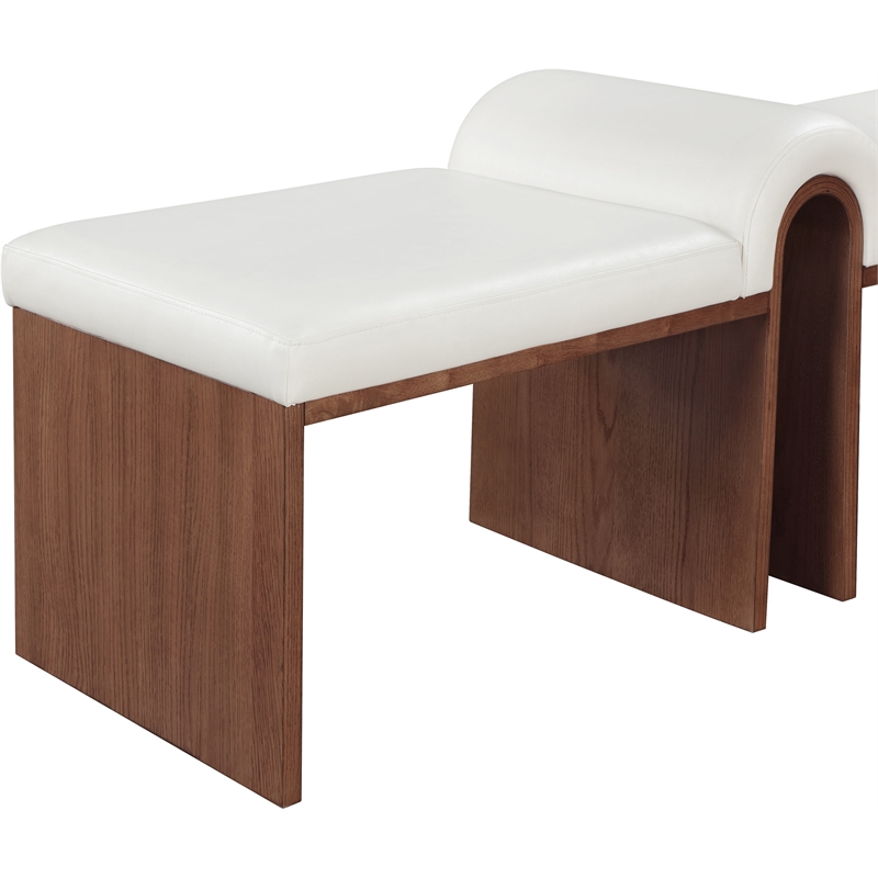 Meridian Furniture Delphine Cream Vegan Leather Bench