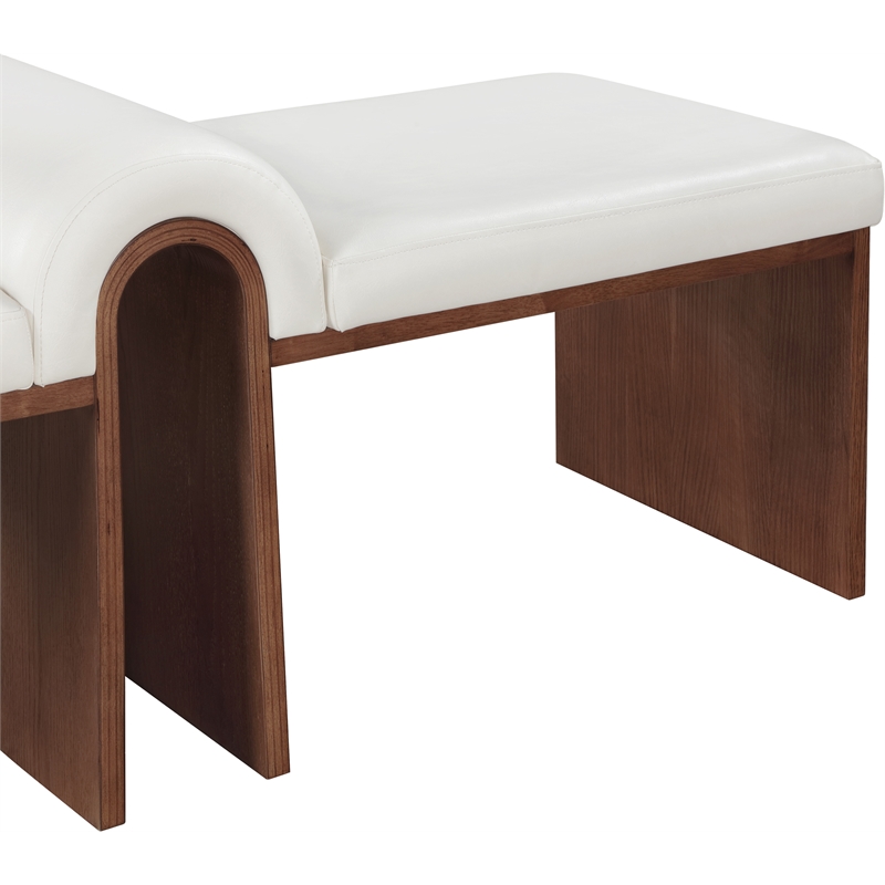 Meridian Furniture Delphine Cream Vegan Leather Bench