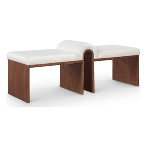 Meridian Furniture Delphine Cream Vegan Leather Bench