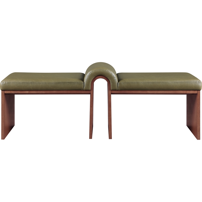 Meridian Furniture Delphine Olive Vegan Leather Bench