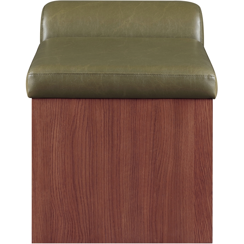 Meridian Furniture Delphine Olive Vegan Leather Bench