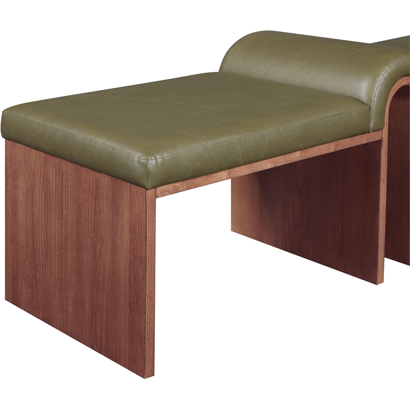 Meridian Furniture Delphine Olive Vegan Leather Bench