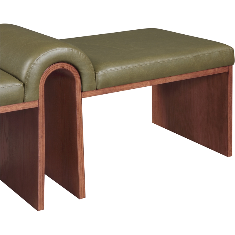 Meridian Furniture Delphine Olive Vegan Leather Bench