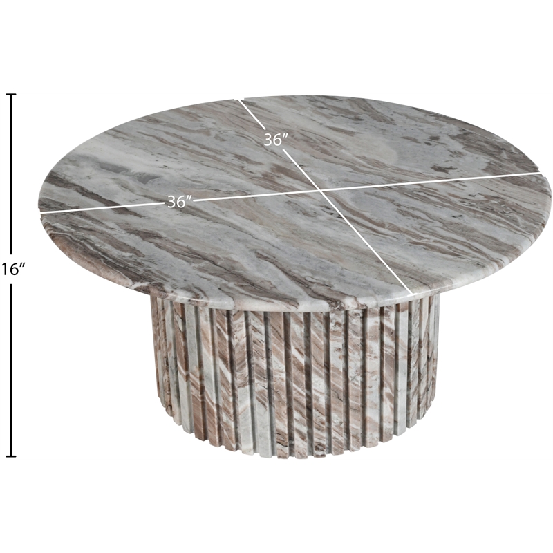 Meridian Furniture Genoa Brown Marble Coffee Table