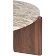 Meridian Furniture Varenna Cream Marble Top And Acacia Wood Base Coffee Table