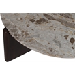 Meridian Furniture Varenna Cream Marble Top And Acacia Wood Base Coffee Table