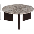 Meridian Furniture Varenna Cream Marble Top And Acacia Wood Base Coffee Table