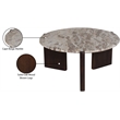 Meridian Furniture Varenna Cream Marble Top And Acacia Wood Base Coffee Table