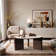 Meridian Furniture Varenna Beige Marble Top And Acacia Wood Base Coffee Table