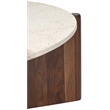 Meridian Furniture Varenna Beige Marble Top And Acacia Wood Base Coffee Table