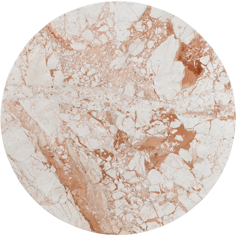 Meridian Furniture Varenna Beige Marble Top And Acacia Wood Base Coffee Table