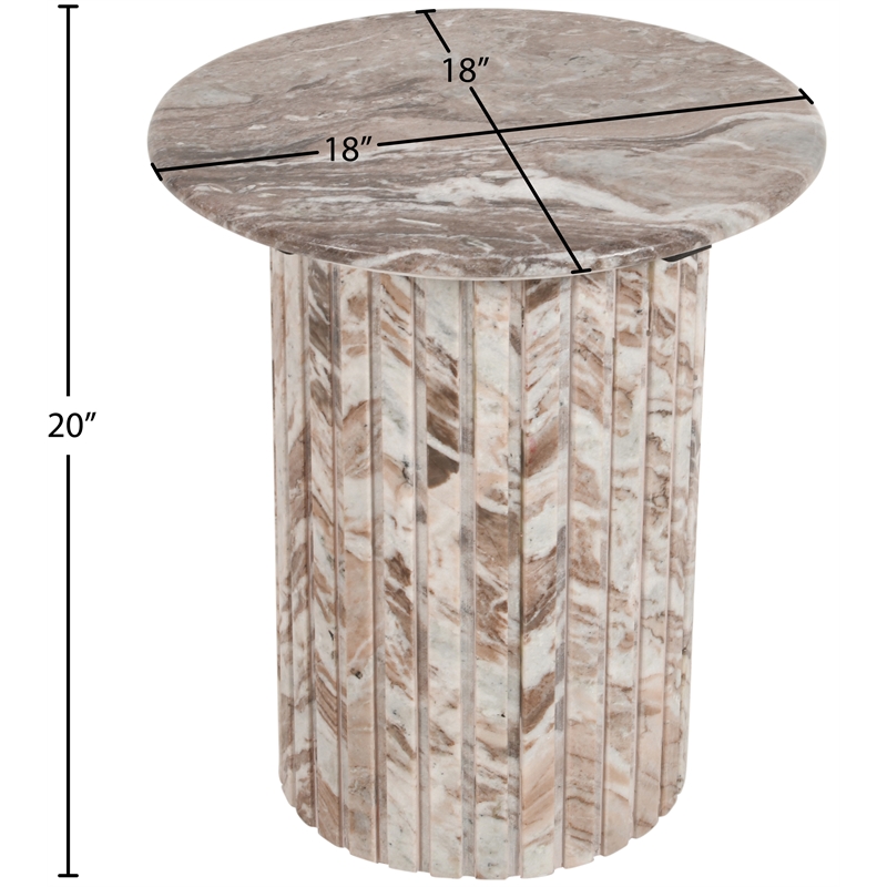 Meridian Furniture Genoa Brown Marble End Table