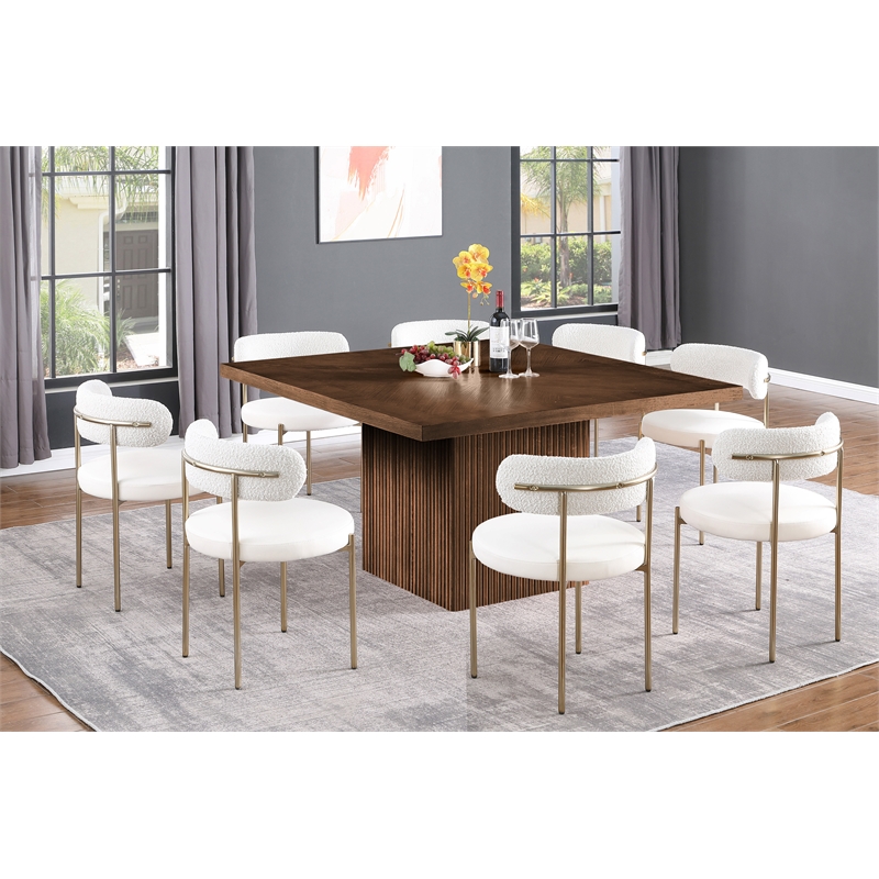 Meridian Furniture Belinda Brown Beech Wood And Oak Veneer Dining Table