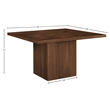Meridian Furniture Belinda Square Brown Solid Wood And Oak Veneer Dining Table